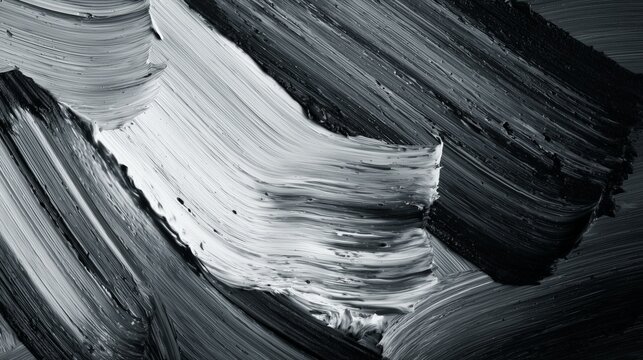 dark moody black and white acrylic brush stroke abstract texture - Powered by Adobe