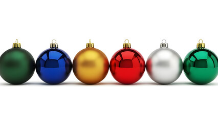 christmas balls on white background