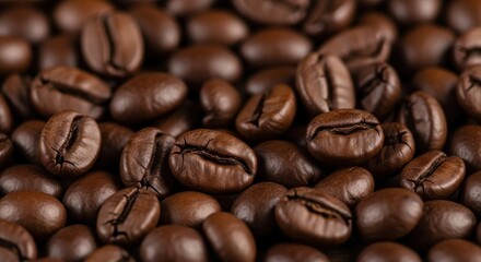 Naklejka premium Aromatic roasted coffee beans for your morning brew or cafe promotion, rich and delicious taste