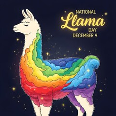 Naklejka premium Stylized Llama Silhouette for National Llama Day December 9
