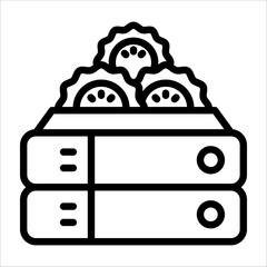 A simple single chinese gyoza icon for design element or coloring book element