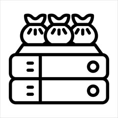 A simple single chinese dumpling icon for design element or coloring book element