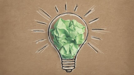 Empty light bulb shape with radiating lines symbolizing illumination,