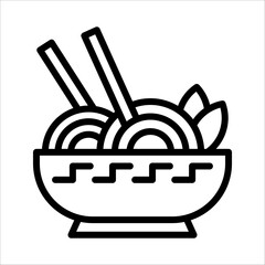 A simple single chinese noodle icon for design element or coloring book element