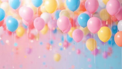 Colorful Balloons Floating at a Festive Celebration in a Cheerful Atmosphere