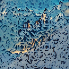 Majestic Mountain Range in Winter