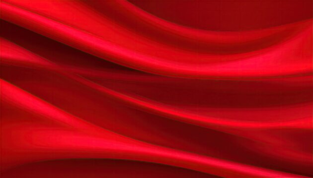 Abstract flowing red fabric waves with smooth gradients and highlights.