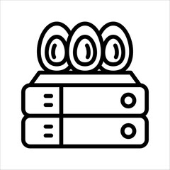 A simple single chinese century egg icon for design element or coloring book element