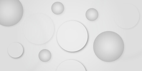 Abstract vector background with circles. white abstract background with realistic circles.  white circles of different sizes. Design for poster, brochure, flyer, banner template, book cover, wallpaper