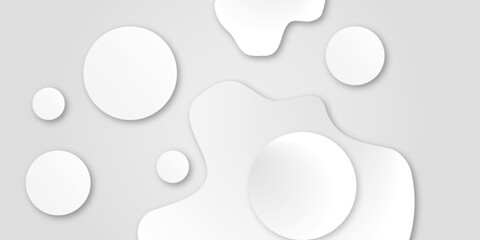 Abstract white and gray circle background paper cut style. Vector illustration. White abstract geometric pattern background, wave and curve . Abstract wavy line 3d paper cut white background .