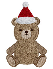 手刺繍のクリスマスのテディベア