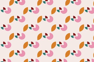 Seamless repeating pattern of small colorful floral wreaths arranged evenly across a soft background, ideal for wrapping paper, textile prints, festive decor, seasonal design