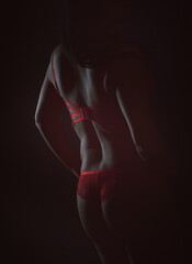 frau, akt, körper, schönheit, dark, black, leitbild, 