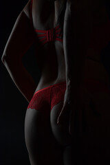 Naklejka premium unterwäsch,körper, frau, rot, schönheit, gestalten, bekleidung, dessous, lingerie, bh, slip, weihnachten, weihnachtlich, yoga, fitnes, magen, bauch, leute, hand, schwangerschaft, anzug, leitbild, back