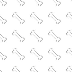 Minimalist dog bone pattern with clean lines on a white background for pet-related designs and products