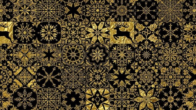 Luxury black and gold holiday tile collection