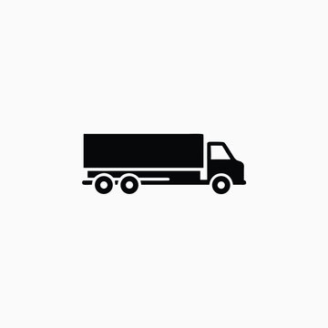 long truck icon silhoutte vector template