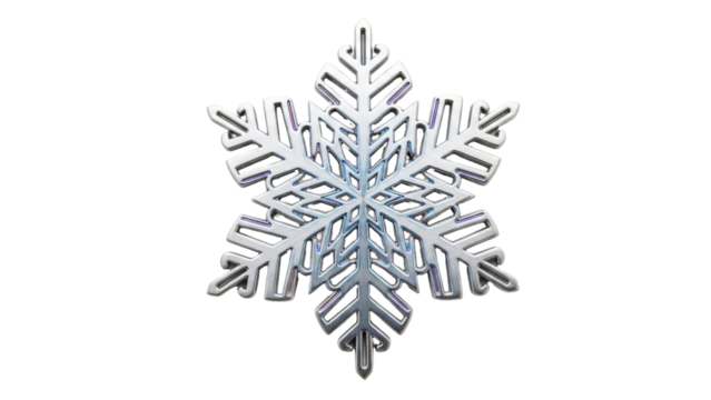 Isolated metal snowflake, a decorative element for the winter season, perfect holiday decoration