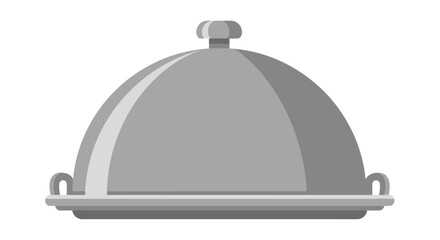 Obraz premium A grayscale illustration of a covered serving dish on a plate