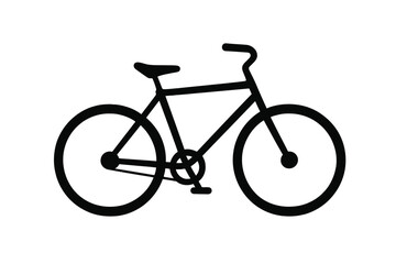 Simple outline of a bicycle on a black background