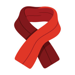 Red ribbon symbolizing support and awareness on a clean white background representing unity and compassion