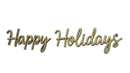Isolated Happy Holidays typography with decorative 3D effect for seasonal message design