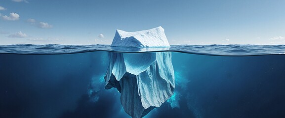 Iceberg - Underwater Risk - Global Warming Concept