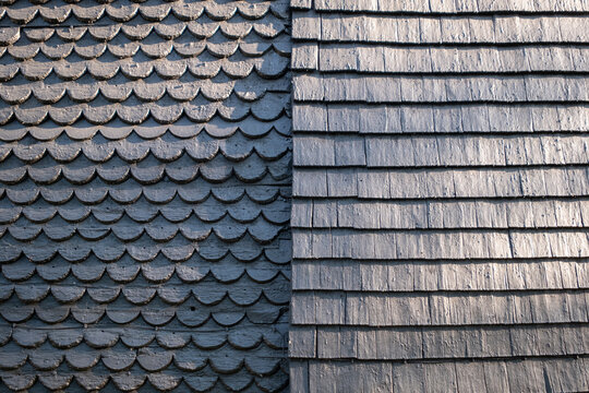 Black wooden old Pelarne church fasade in Sweden