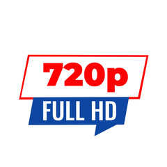 720p HD png, white  colour icon, standard HD display label, modern digital layout, clean flat design, creative tech graphic