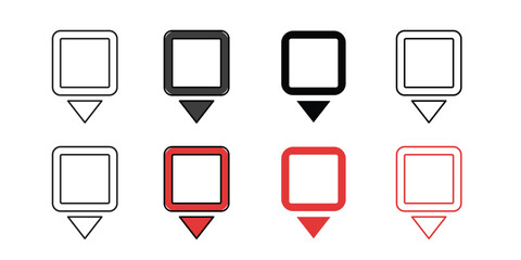 Map location pins icon set vector