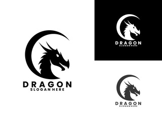 Simple dragon logo design vector template. Dragon logo design icon
