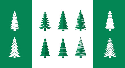 Obraz premium Stylized Christmas Tree Collection