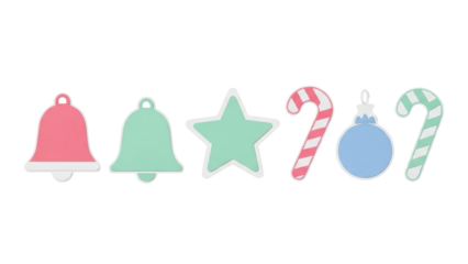 Isolated Christmas or New Year holiday elements for festive design projects or promotions