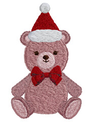 手刺繍のクリスマスのテディベア