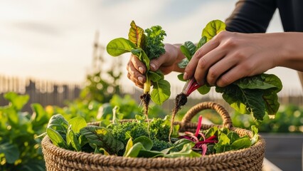 Harvest fresh organic greens from your garden for vibrant healthy meals and sustainable living now