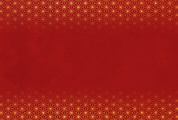 ラメグリッター_麻の葉文様_赤背景