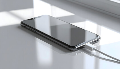 Modern Smartphone on White Surface