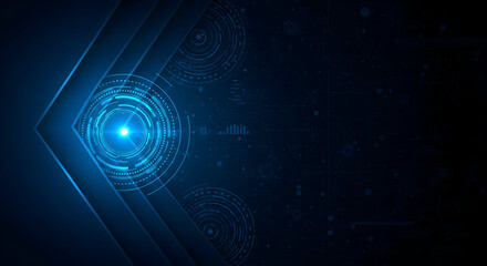 Modern technology background with dynamic glowing circles and data connections