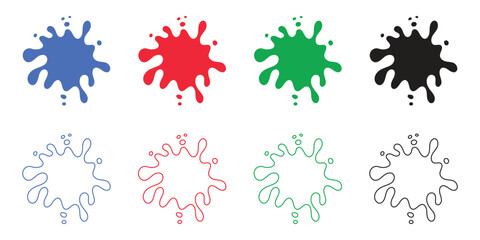 colorful water splash icon vector