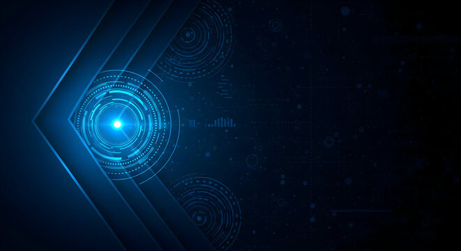 Modern technology background with dynamic glowing circles and data connections