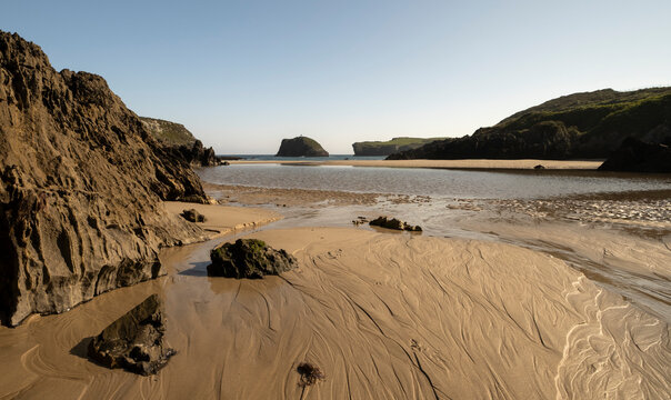 Rill marks on sand beach