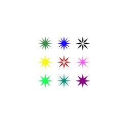 set of colorful flower icons