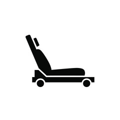 Black silhouette of a car seat on wheels vehicle transport