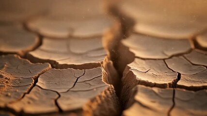 Severe drought causes deep cracks in parched dry earth a powerful visual representation of global warming and climate change impacts