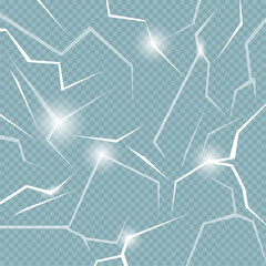 Ice surface cracks texture background design vector