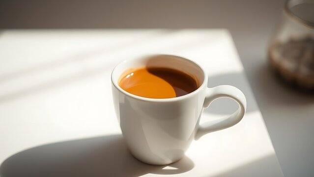 stimulant. Close view of coffee cup displaying rich brown tones and steam in minimalist setting, bar promotions, beverage menus, designed for food & beverage menus and cafe branding.