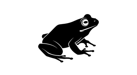 Silhouette of a Frog A Detailed Vector Illustration.