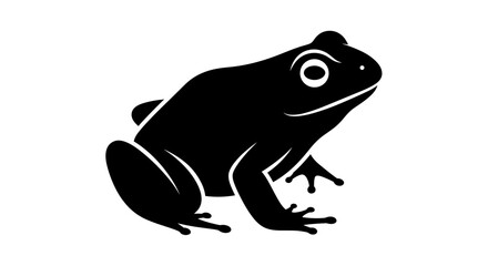 Silhouette of a Frog A Simple and Striking Amphibian Illustration.