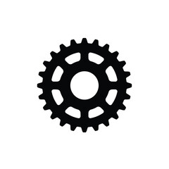 Black silhouette of a cogwheel on white background