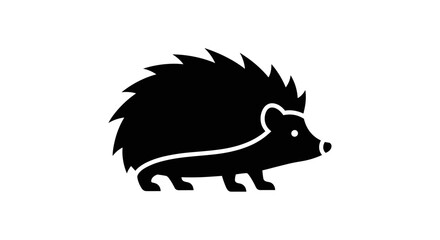 Silhouette of a Hedgehog Simple and Minimalist Design.